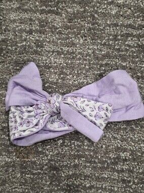 Purple Posies Knot Headband
